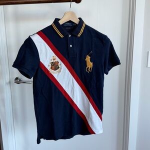Ralph Lauren Navy Polo with Yellow Accents